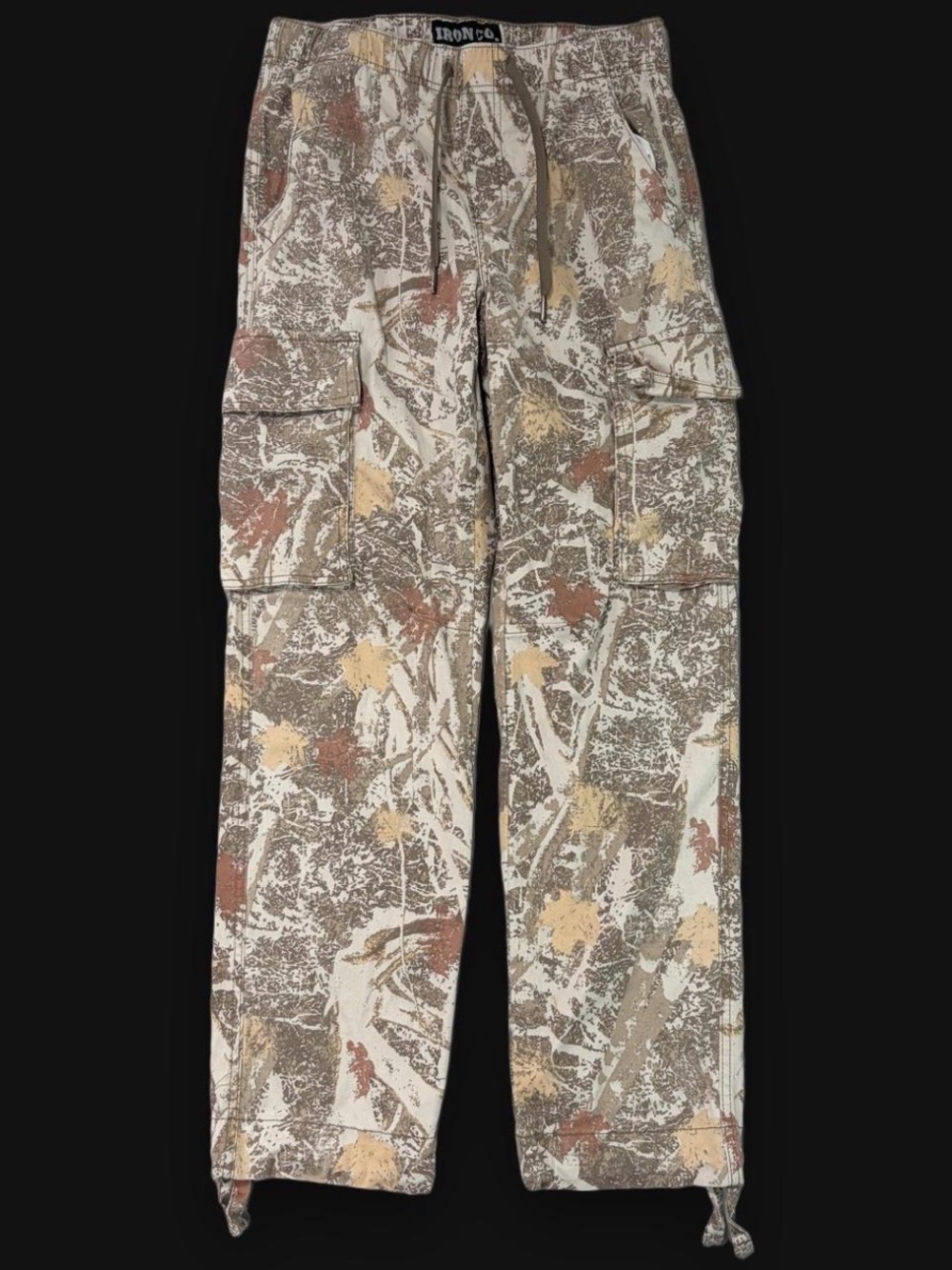 Iron Co Mens Camo Cargo Pants Size Small 32 Inseam Tan Brown